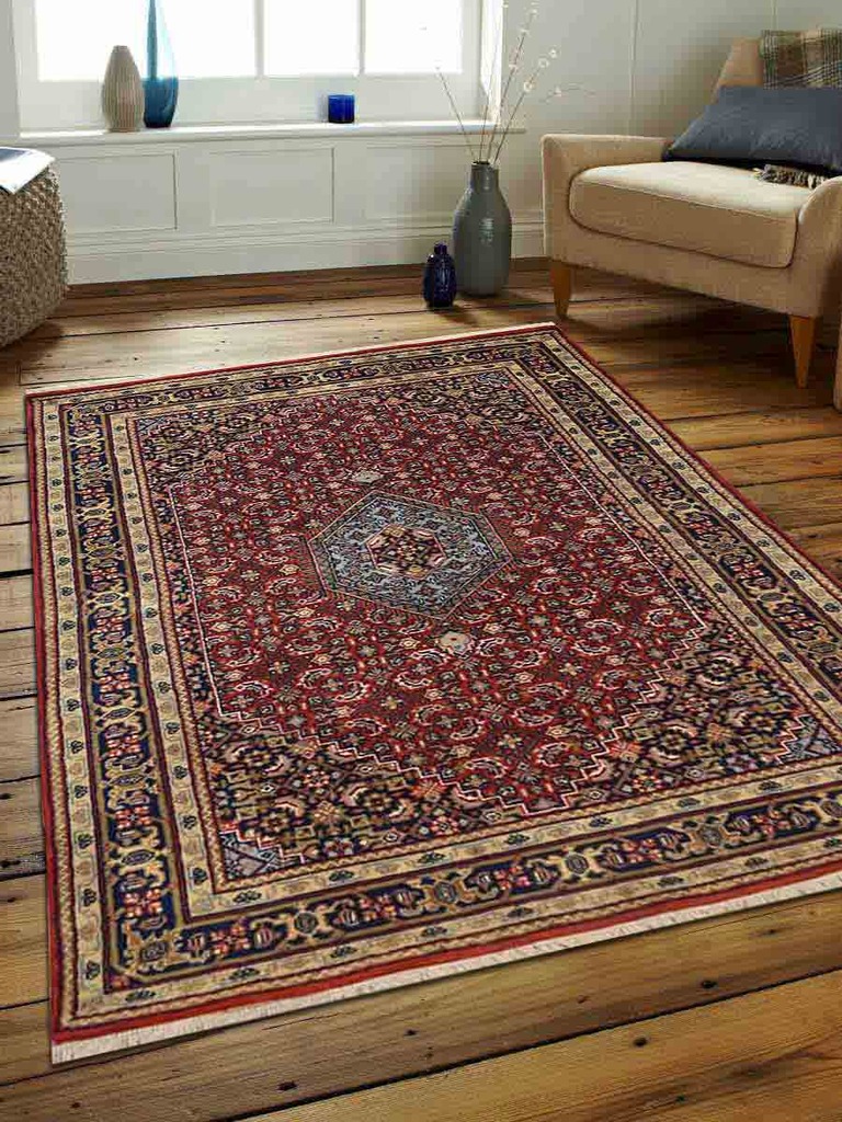 6 Ft. 4 In. X 9 Ft. 7 In. Oriental Hand Knotted Persian Nir Wool Area Rug, Red