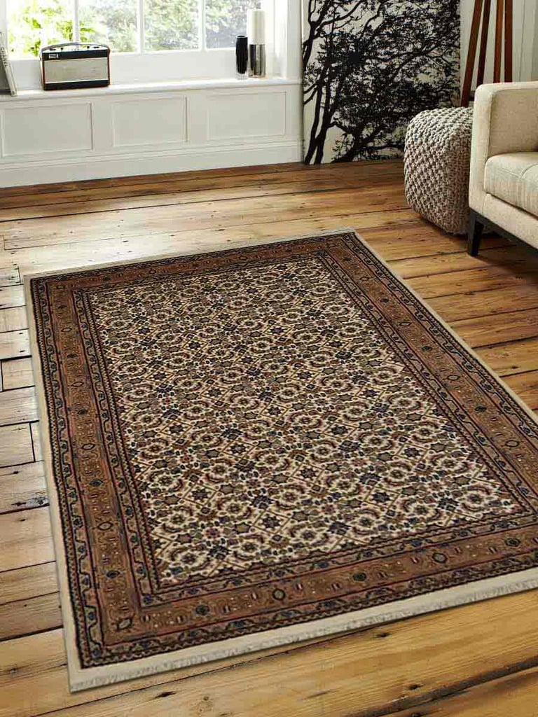 4 X 6 Ft. Oriental Hand Knotted Persian Nir Wool Area Rug, Cream