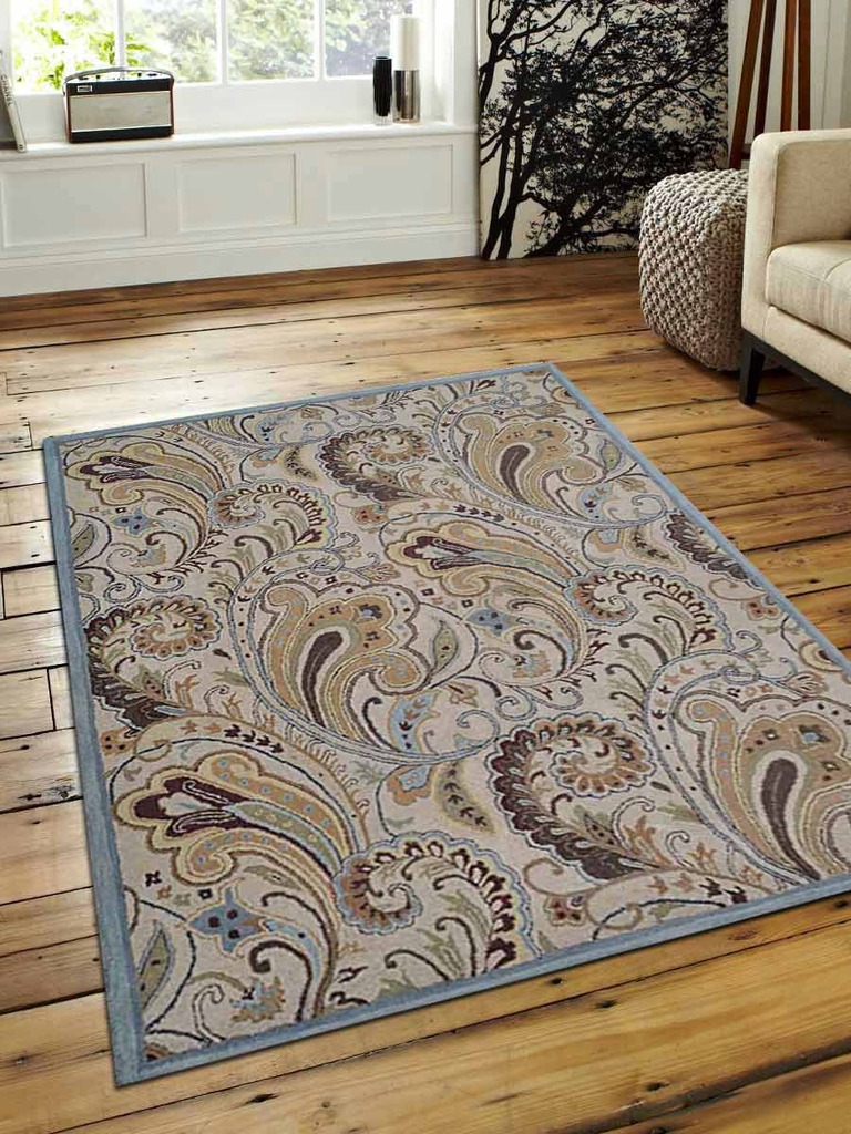 K00502t0009a9 5 X 8 Ft. Floral Hand Tufted Woolen Area Rug, Cream