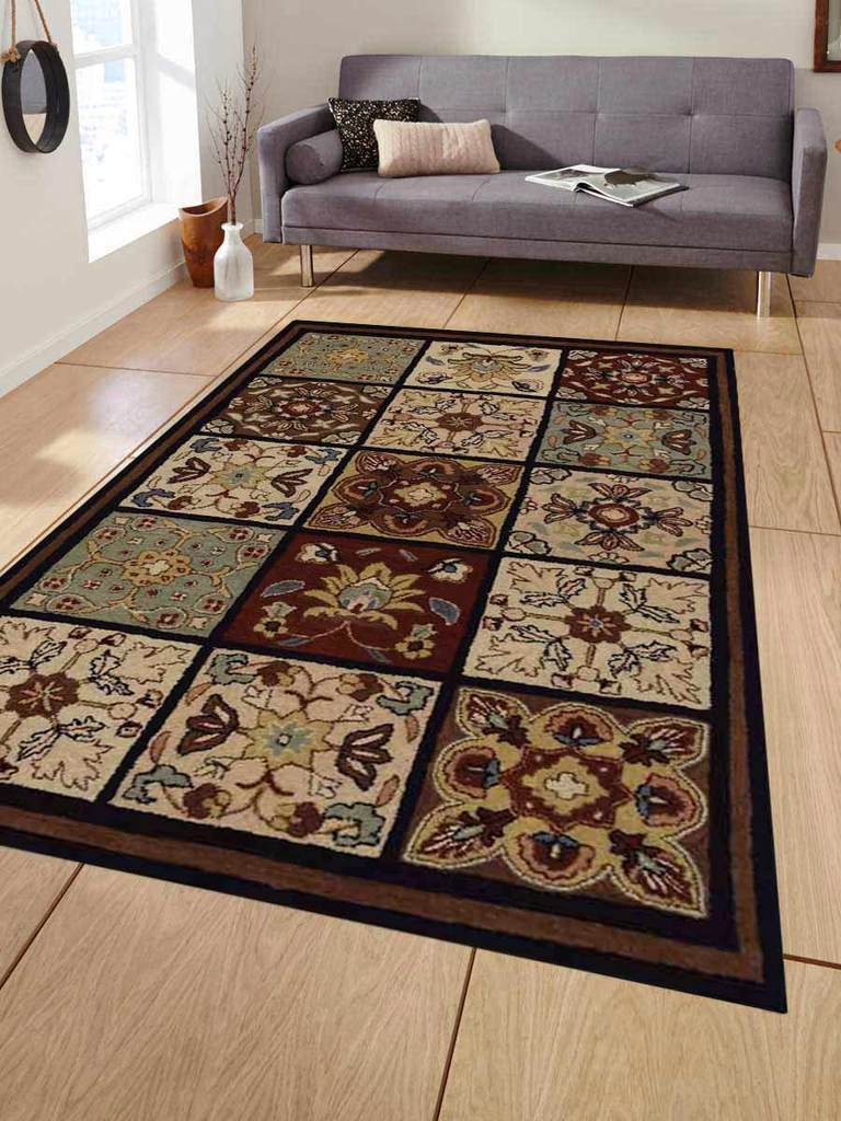 5 X 8 Ft. Floral Hand Tufted Woolen Area Rug, Multicolor