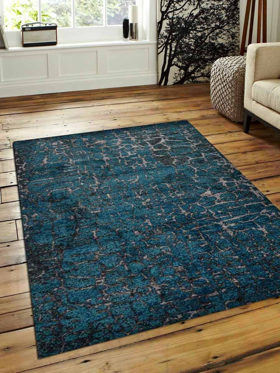 4 X 6 Ft. Machine Woven Heatset Polypropylene Area Rug, Silver & Blue