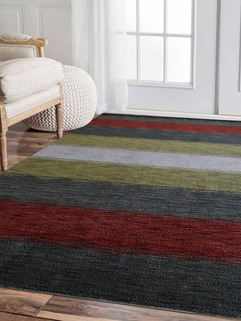 5 X 8 Ft. Contemporary Hand Knotted Loom Wool Area Rug, Multicolor