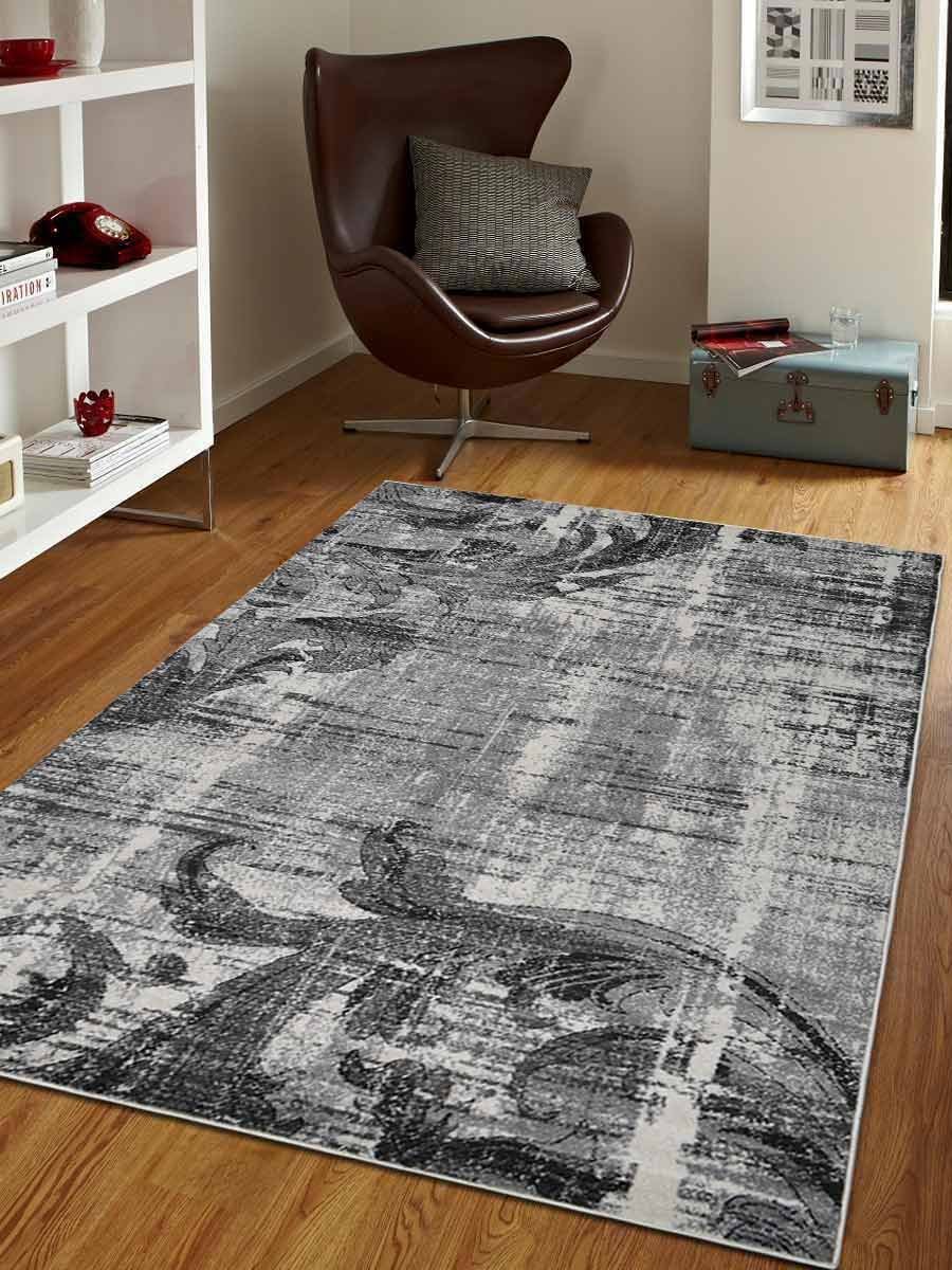 4 X 6 Ft. Machine Woven Heatset Polypropylene Area Rug, Silver