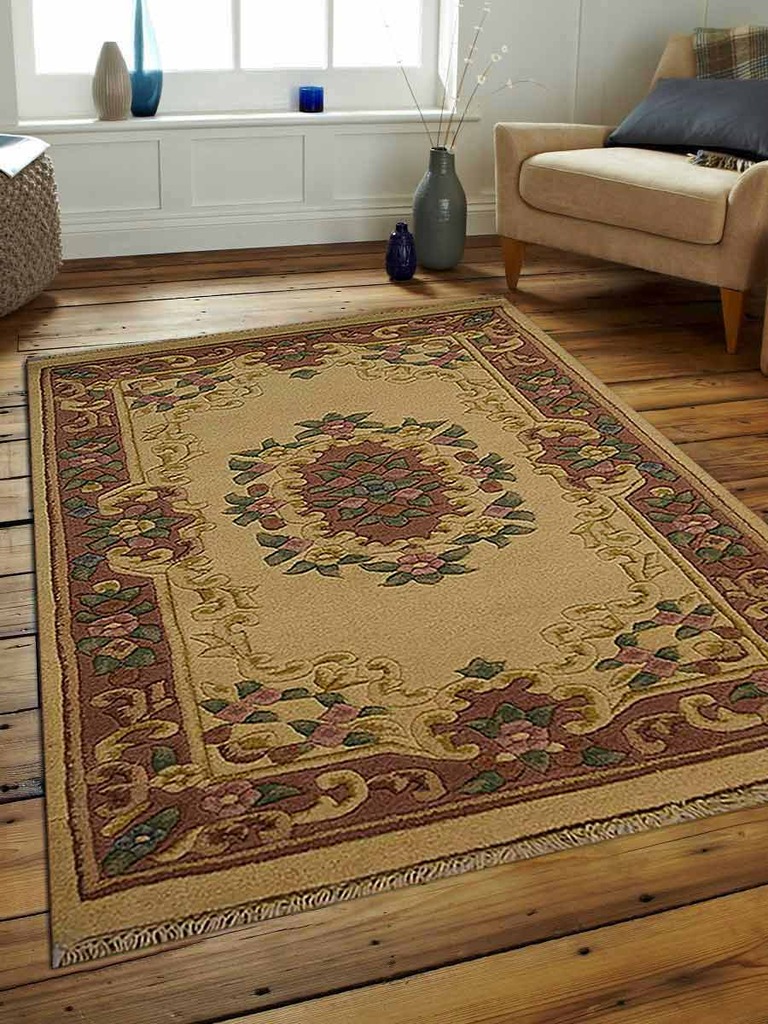 3 X 5 Ft. Oriental Hand Knotted Persian Aras Wool Area Rug, Ivory & Rose