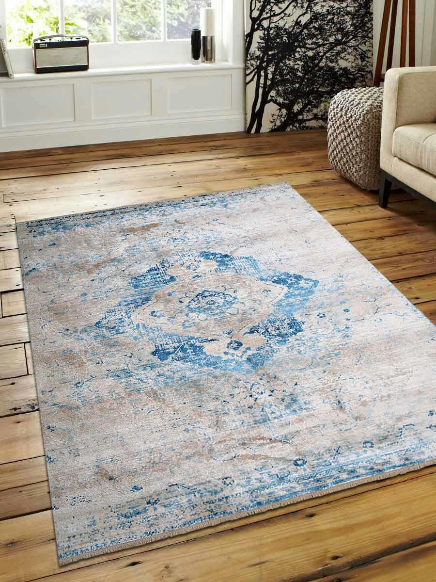 5 Ft. X 7 Ft. 10 In. Machine Woven Polyester Rectangle Area Rug, Blue