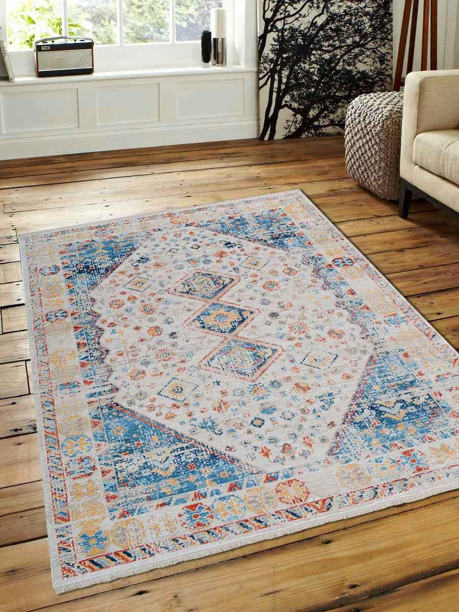 4 Ft. X 5 Ft. 11 In. Machine Woven Crossweave Polyester Rectangle Oriental Area Rug, Multicolor