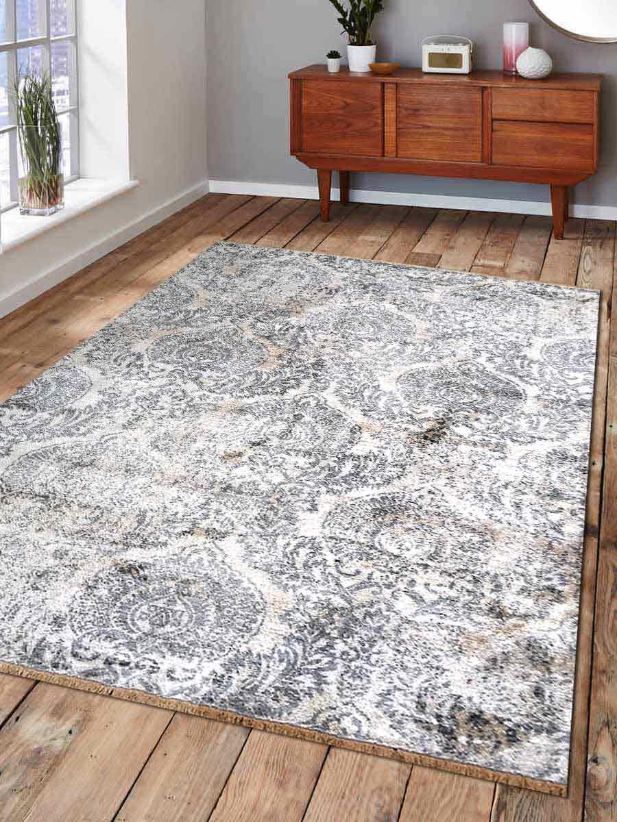 4 Ft. X 5 Ft. 11 In. Machine Woven Polyester Rectangle Area Rug, Ivory