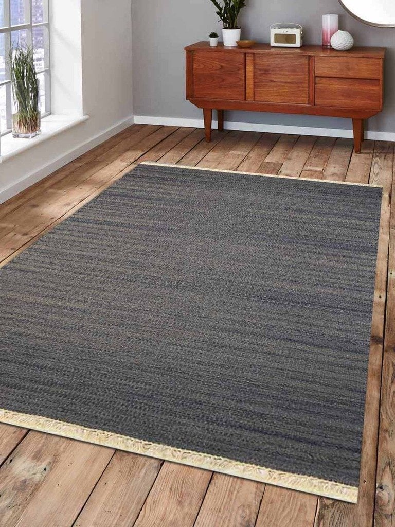 5 X 8 Ft. Hand Weave Kelim Wool Area Rug, Silver - Contemporary