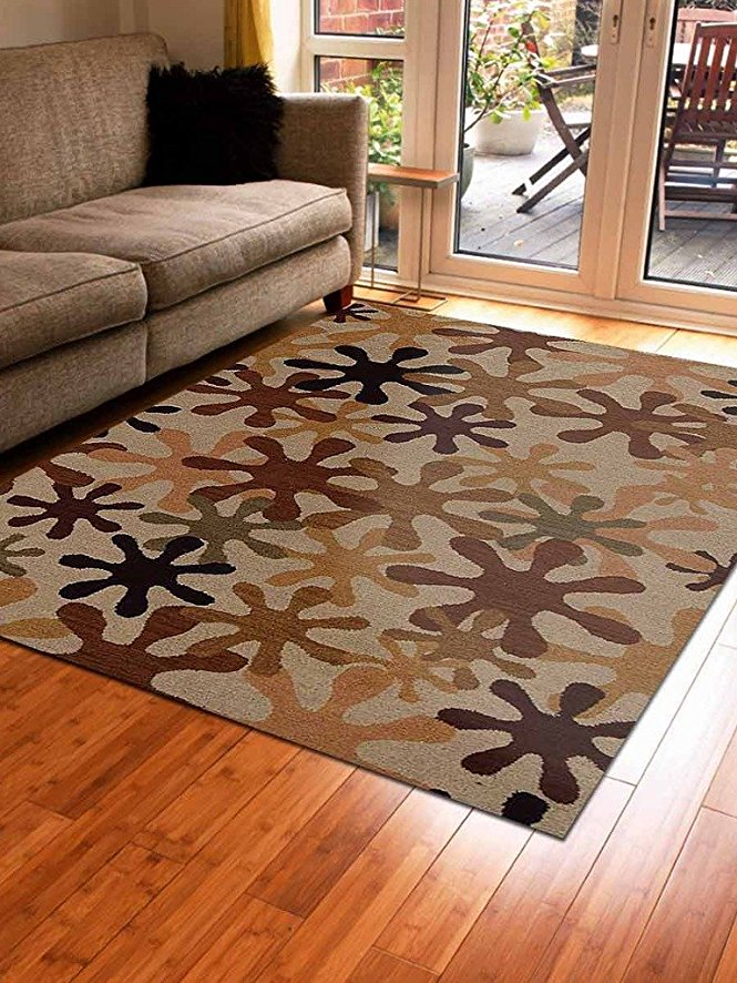 8 X 10 Ft. Hand Tufted Woolen Area Rug, Cream - Floral