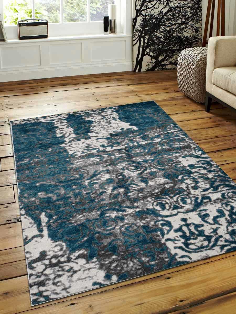 Get My Rugs Mx0017m3203a17 9 X 12 Ft. Machine Woven Polypropylene Area Rug, Turkish Floral - Silver Blue