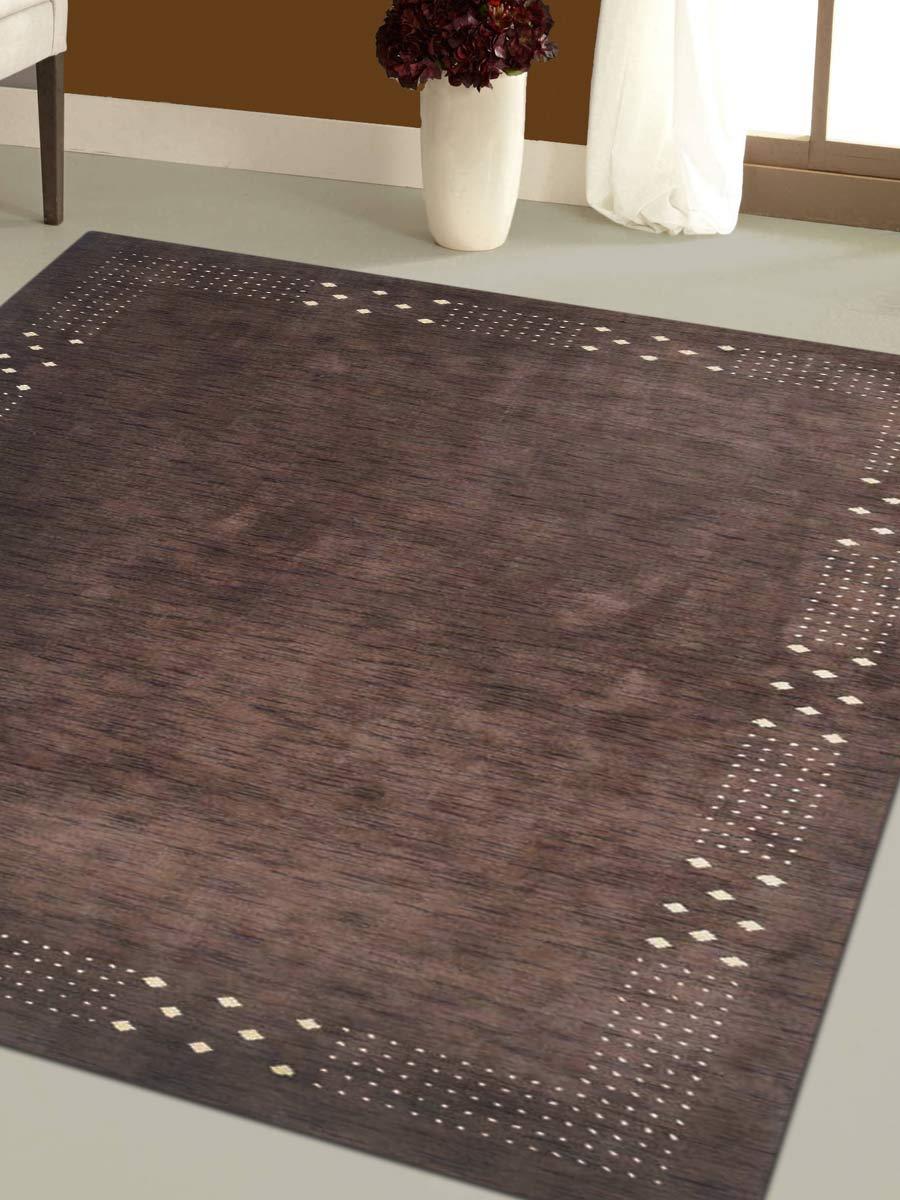 8 X 10 Ft. Hand Knotted Loom Woolen Area Rug, Solid - Brown