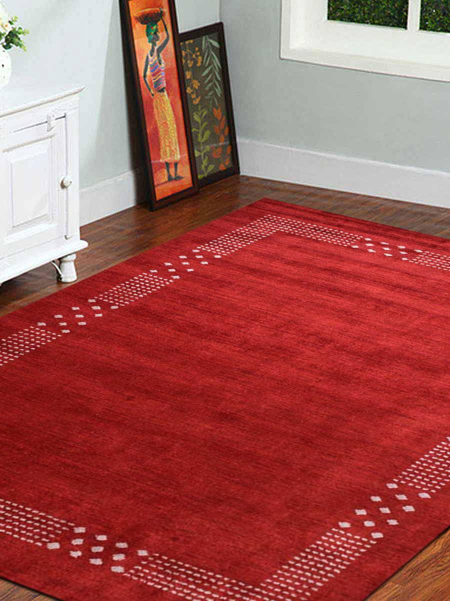 10 X 10 Ft. Hand Knotted Gabbeh Silk Contemporary Area Rug - Red