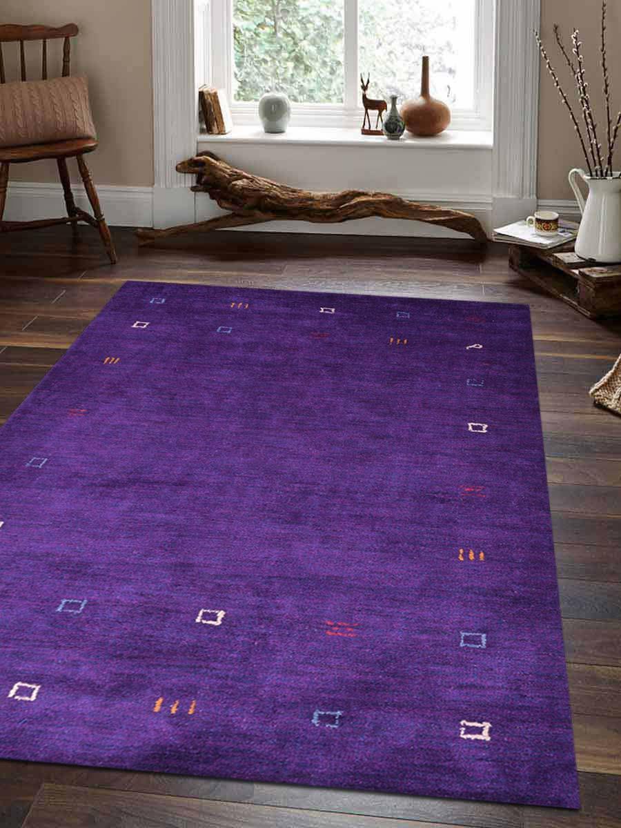 Usls0103l0025a9 5 X 8 Ft. Hand Knotted Gabbeh Silk Contemporary Area Rug - Area Rug Purple