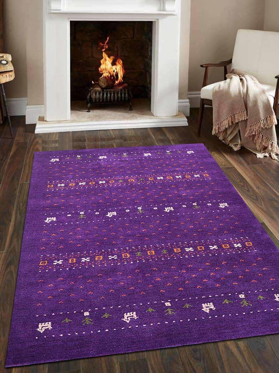 Usls0585l0025a9 5 X 8 Ft. Hand Knotted Gabbeh Silk Contemporary Area Rug - Area Rug Purple