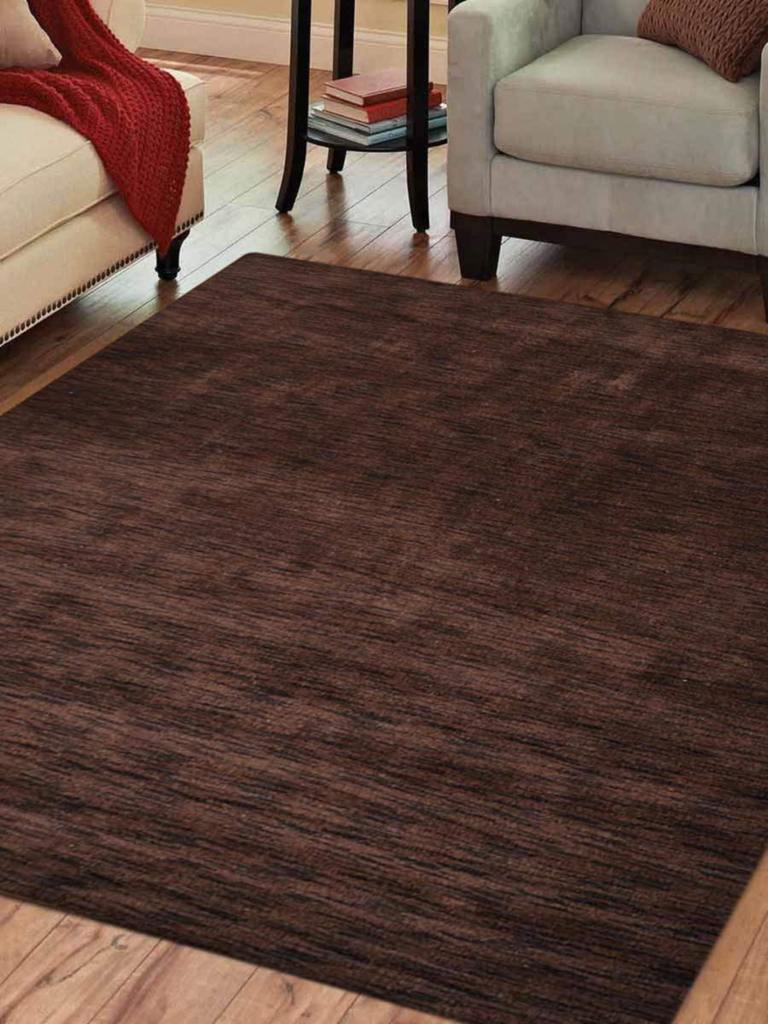 10 X 10 Ft. Solid Hand Knotted Loom Wool Area Rug, Brown