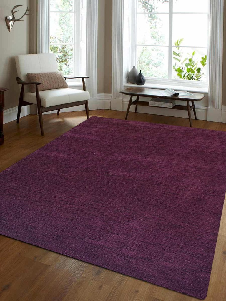 8 X 10 Ft. Solid Hand Knotted Lori Woolen Solid Area Rug, Purple