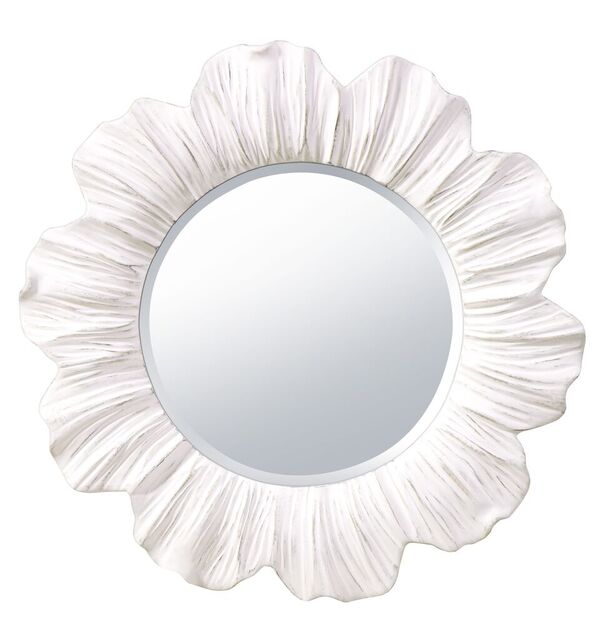 G315 51 X 3.7 X 51 In. Lois Wall Mirror, Brushed White Sunflower