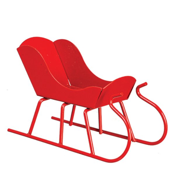 AZB0691 Large Red Sleigh for Dollhouse Miniature