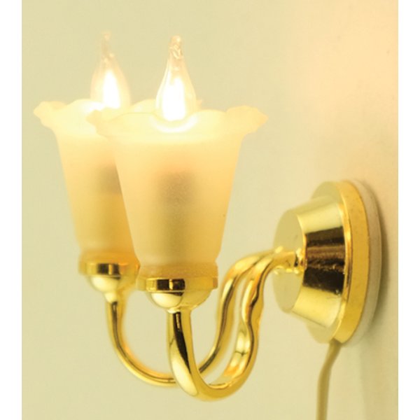 MH673 Wall Sconce for Dollhouse Miniature - 2 Tulip