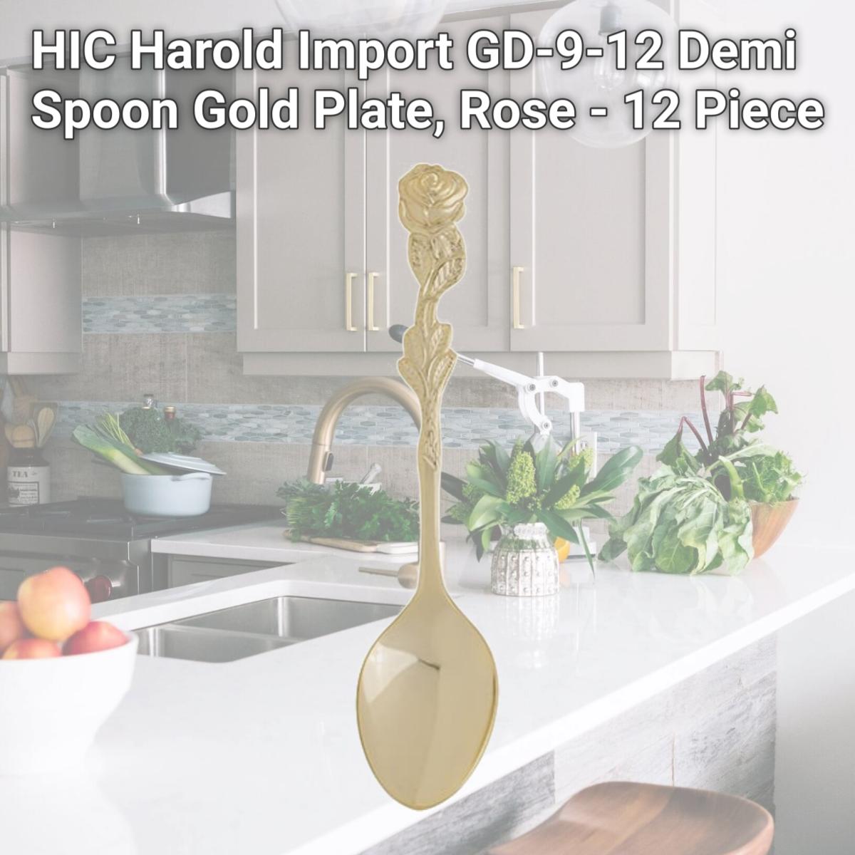 Picture of HIC Harold Import GD-9-12 Demi Spoon Gold Plate, Rose - 12 Piece