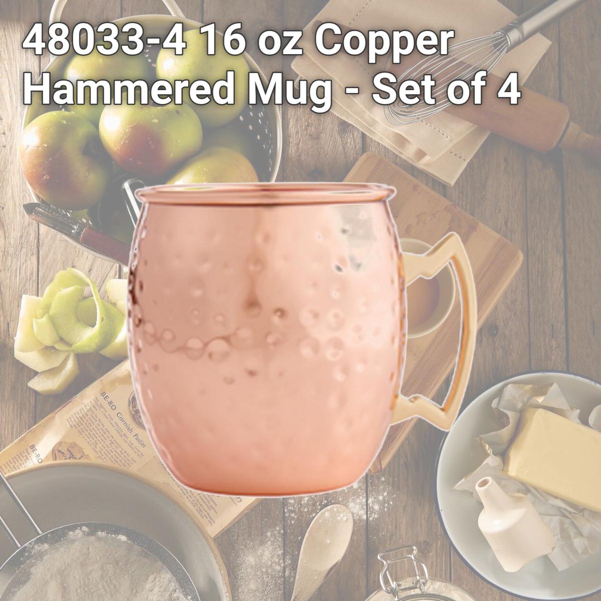 Picture of HIC Harold Import 48033-4 16 oz Copper Hammered Mug - Set of 4