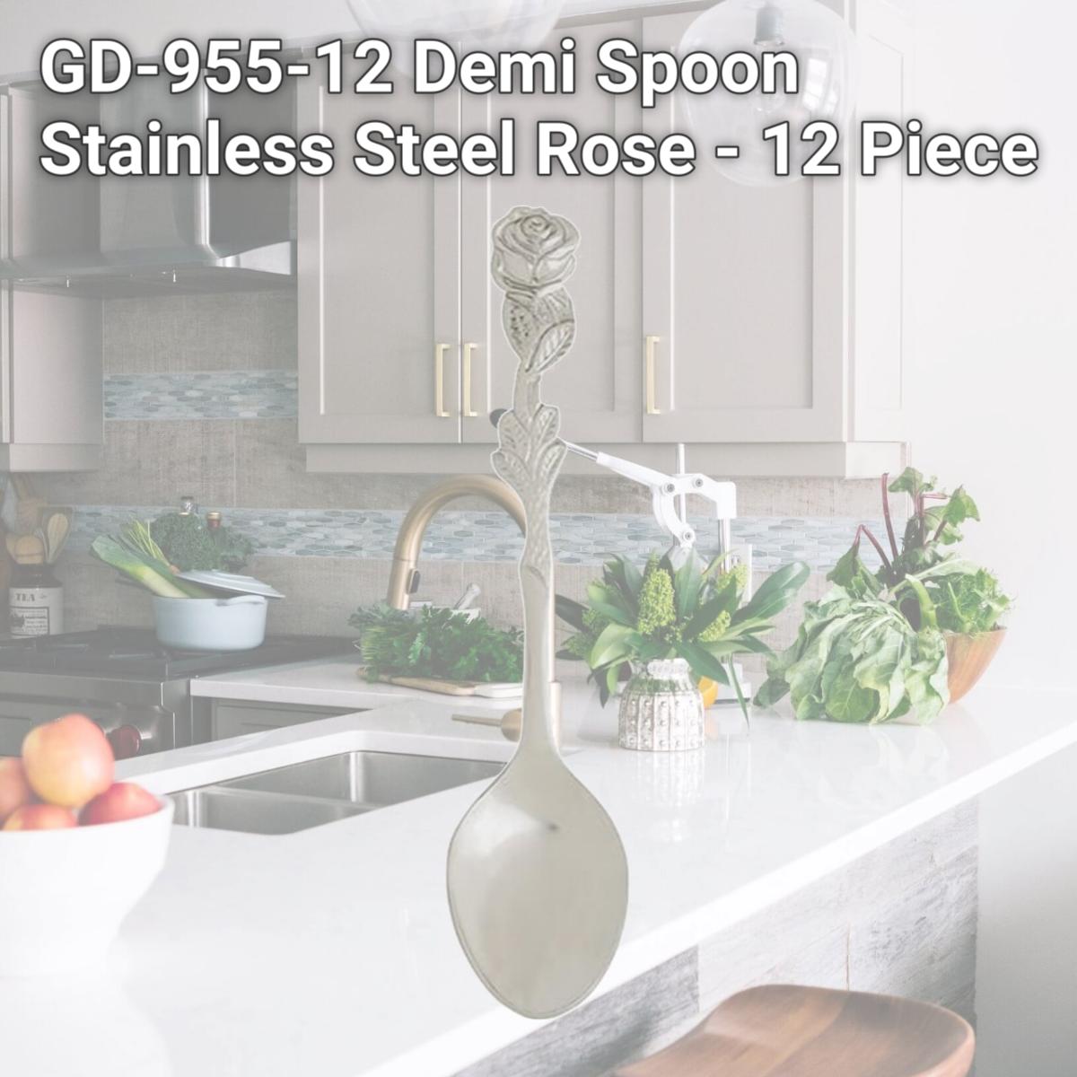 Picture of HIC Harold Import GD-955-12 Demi Spoon Stainless Steel, Rose - 12 Piece