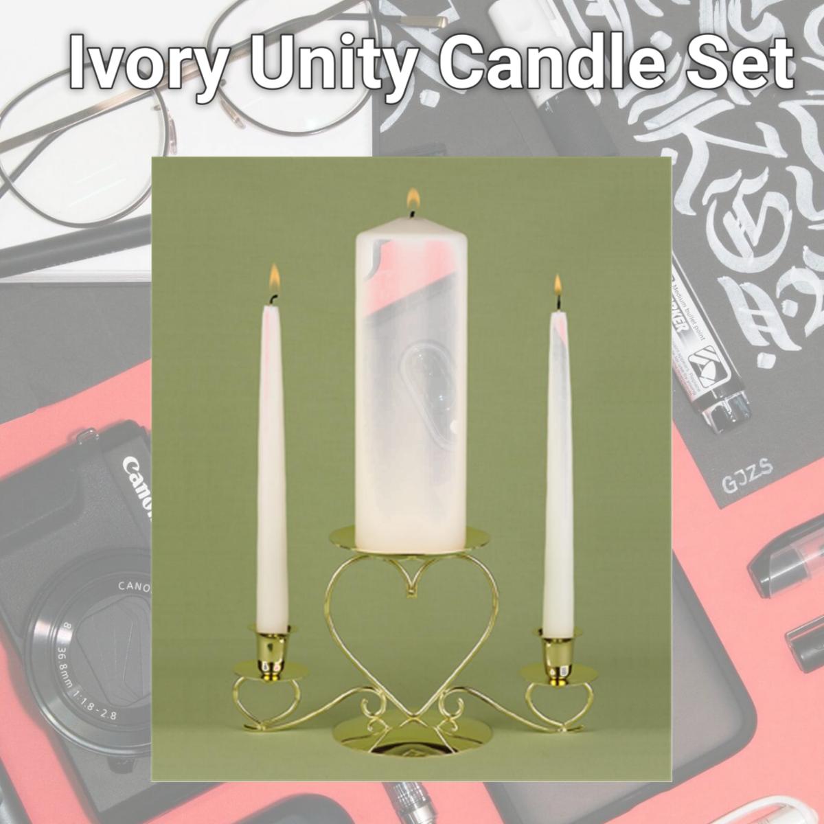 Picture of Hortense B. Hewitt 95095 Ivory Unity Candle Set