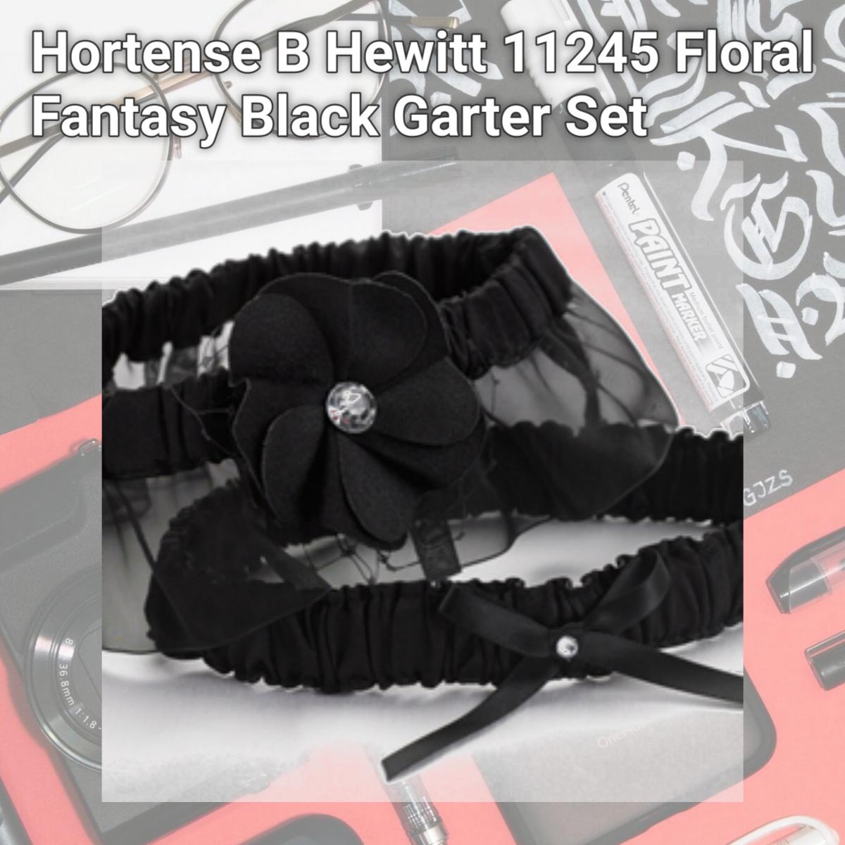 Picture of Hortense B Hewitt 11245 Floral Fantasy Black Garter Set