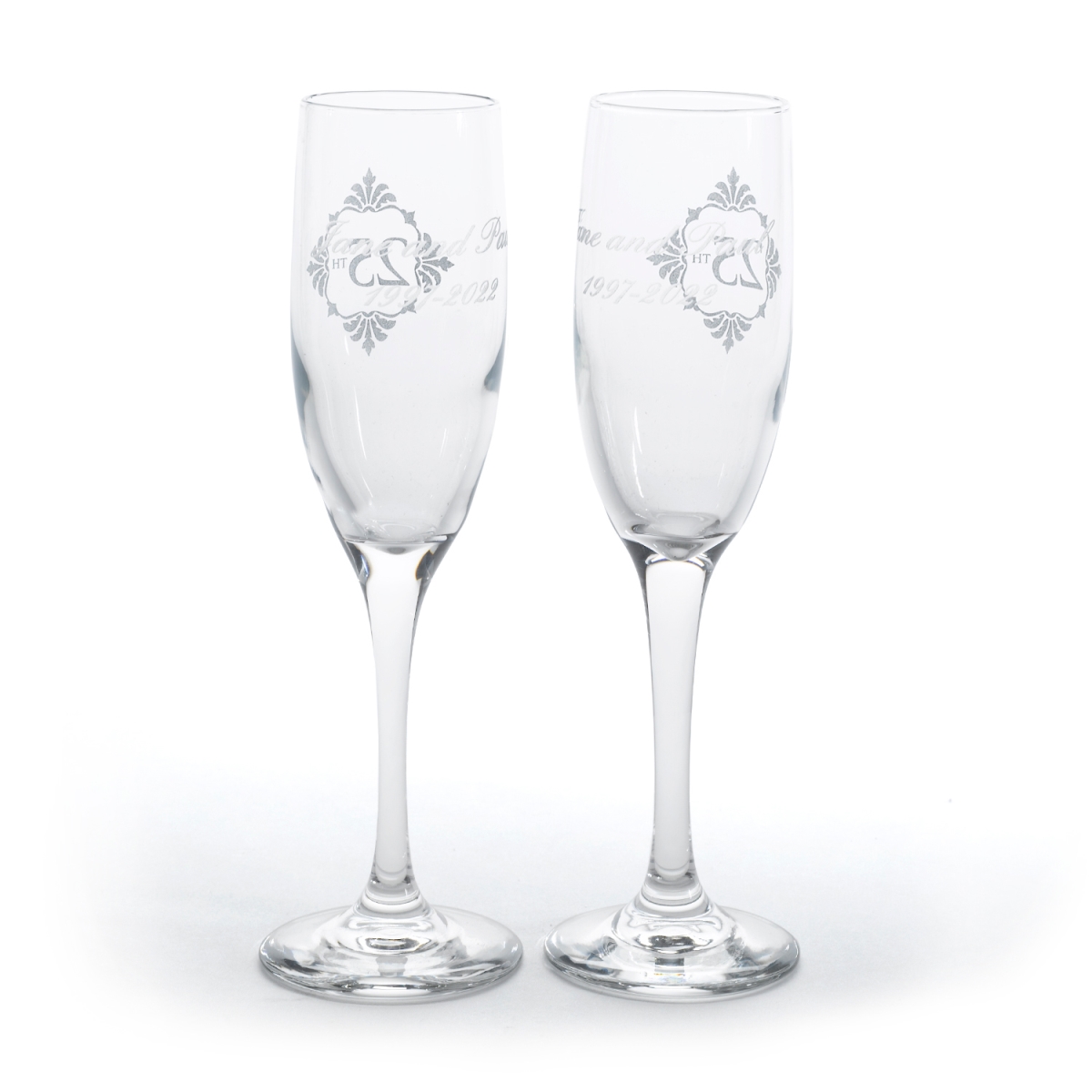 Silver Anniversary Flutes - Personalized