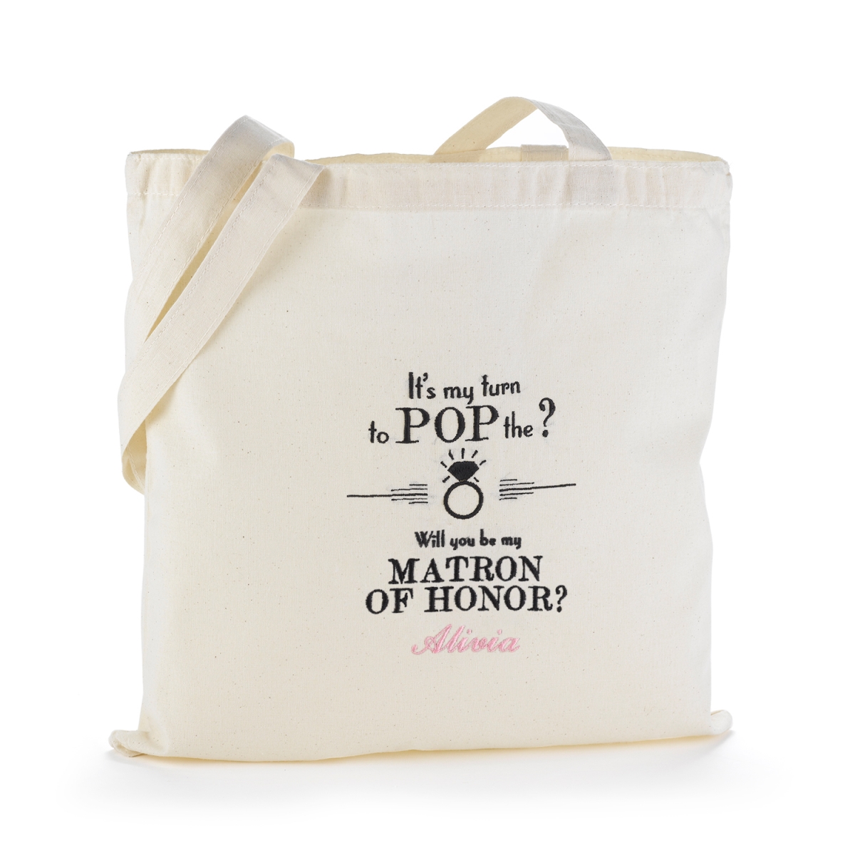 Hortense B. Hewitt 50038p Pop The Question Tote Bag - Matron Of Honor - Personalized