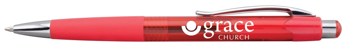 421red-blk Mardi Gras Clipper Translucent Red Pen - Black Ink - Pack Of 250