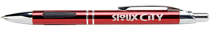 628red-blue Vienna Red Pen - Silver Trim & Blue Ink - Pack Of 10
