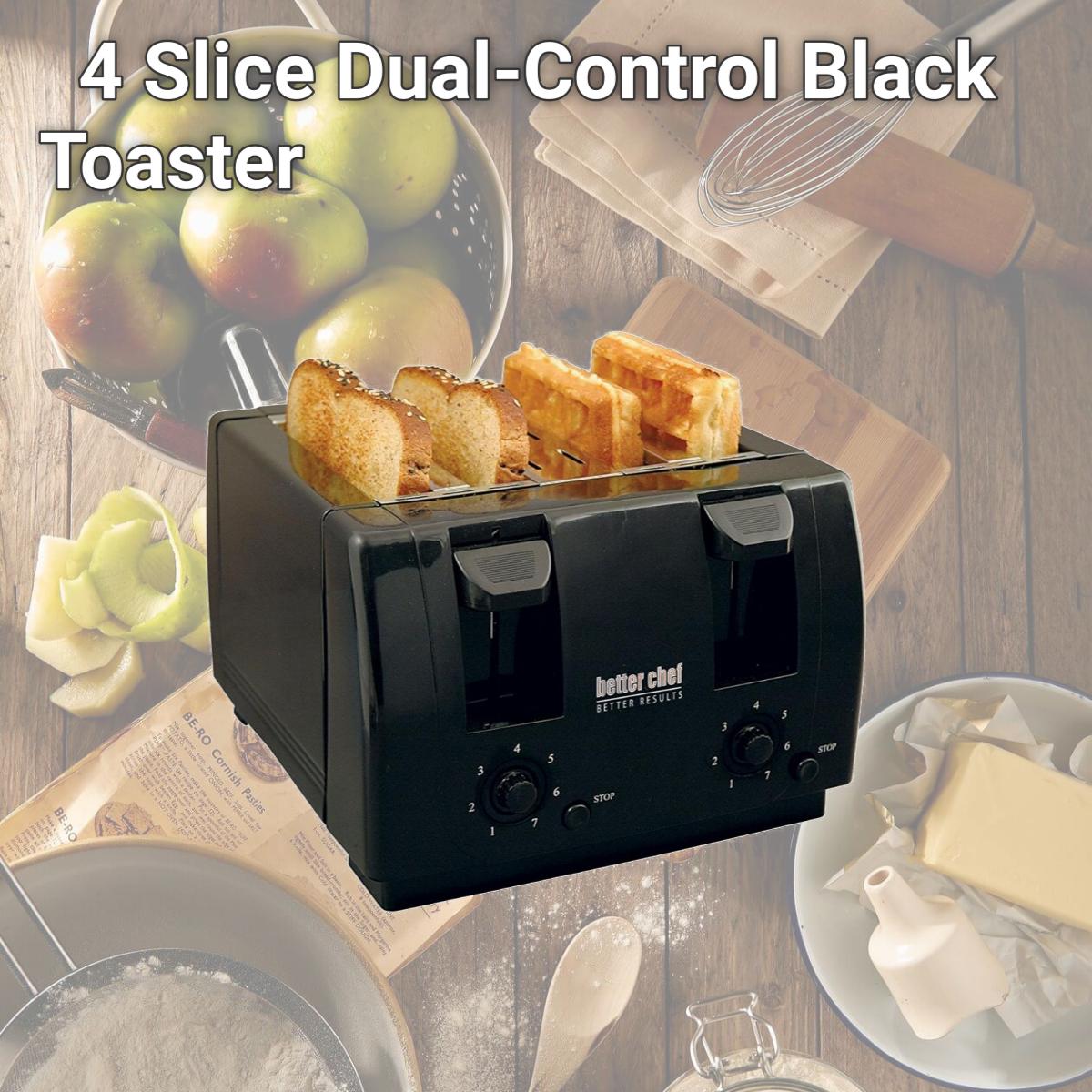 Picture of Better Chef IM-242B 4 Slice Dual-Control Black Toaster