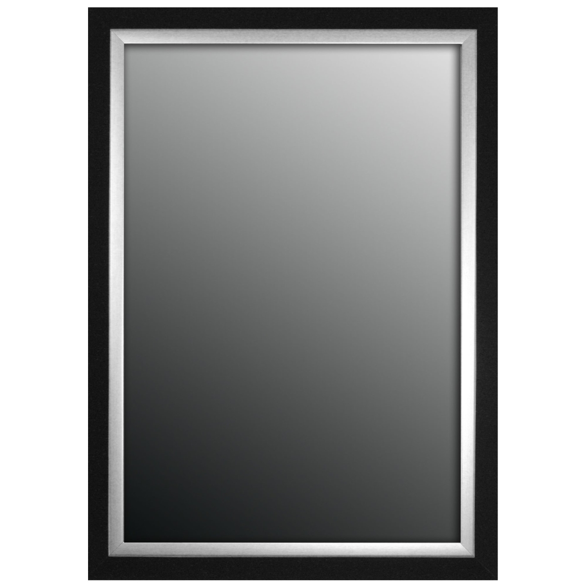 Hitchcock Butterfield 8075000 Black & Brushed Nickel Silver Montevideo Natural Wall Mirror - 16.75 X 34.75 In.