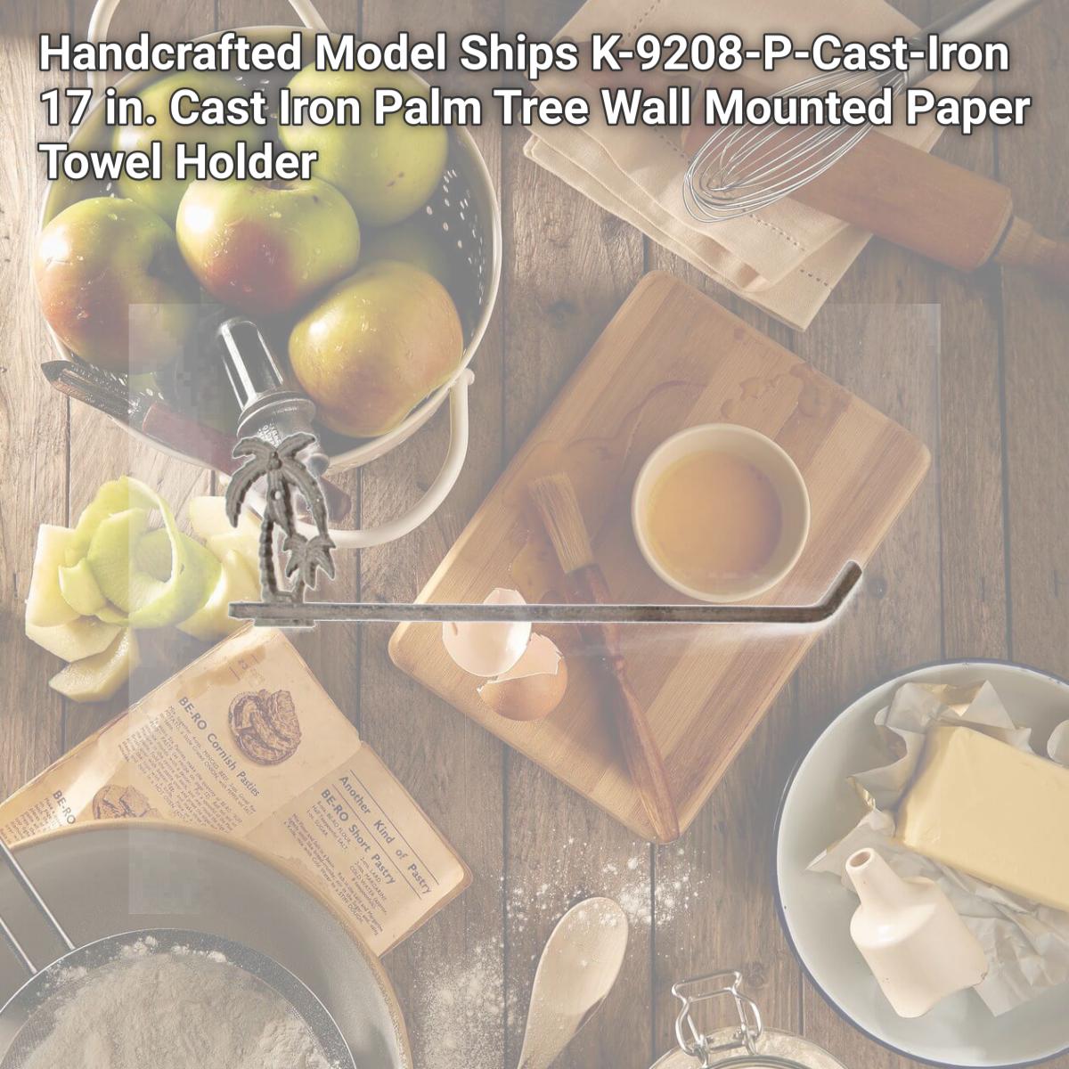 Picture of Handcrafted Model Ships K-9208-P-Cast-Iron 17 in. Cast Iron Palm Tree Wall Mounted Paper Towel Holder