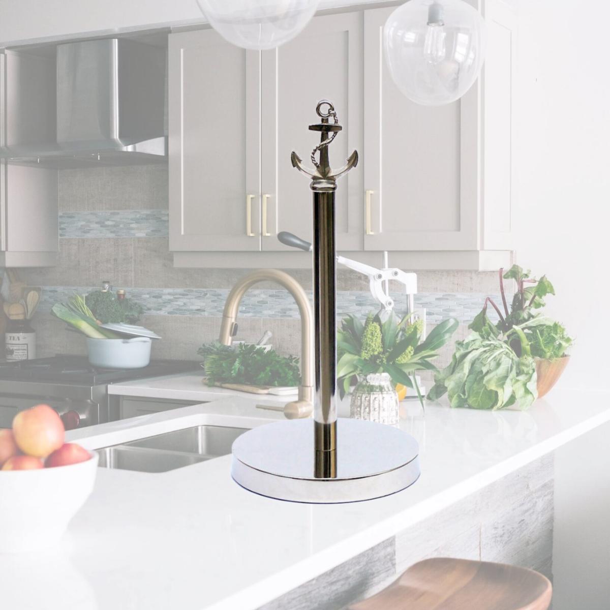 Picture of Handcrafted Model Ships ANPTH-6001-CH 7 x 7 x 16 in. Chrome Anchor Paper Towel Holder
