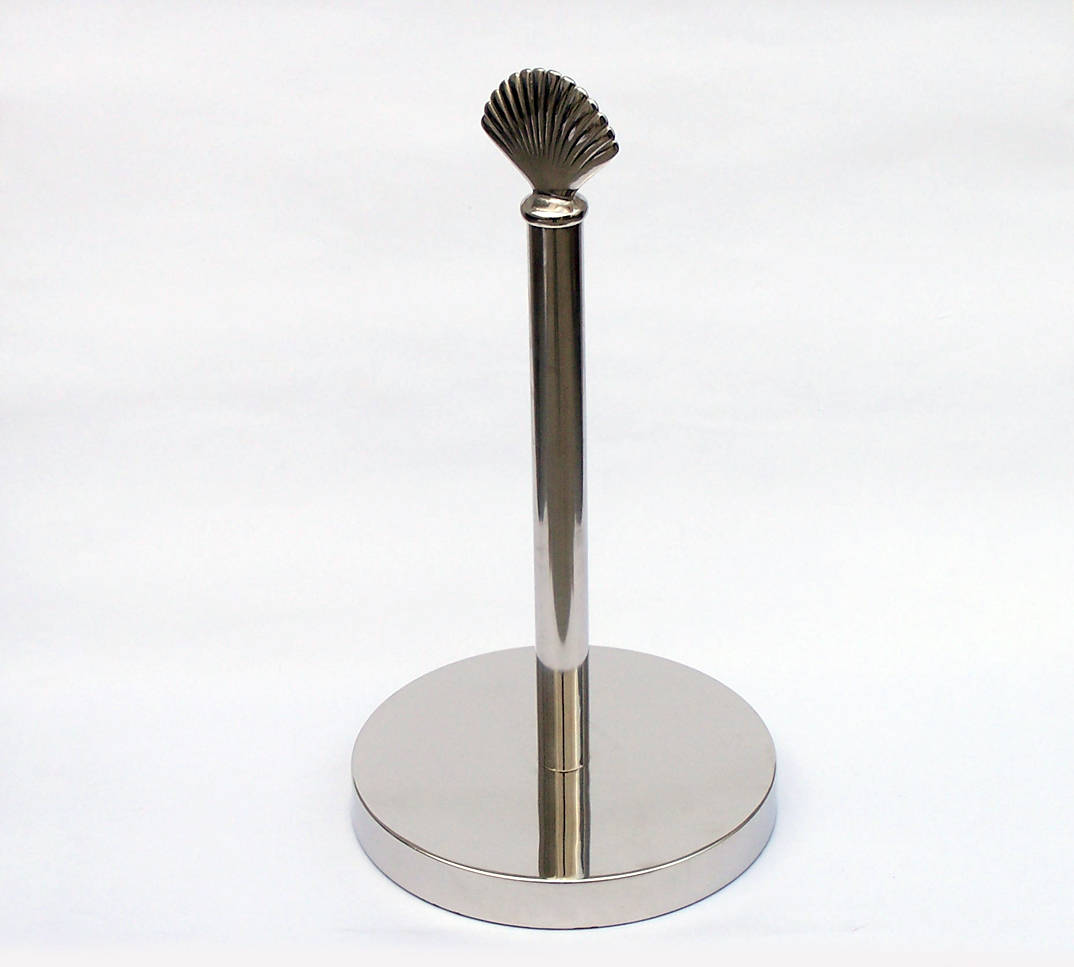 Picture of Handcrafted Model Ships SSPTH-6002-CH 7 x 7 x 16 in. Chrome Sea Shell Paper Towel Holder
