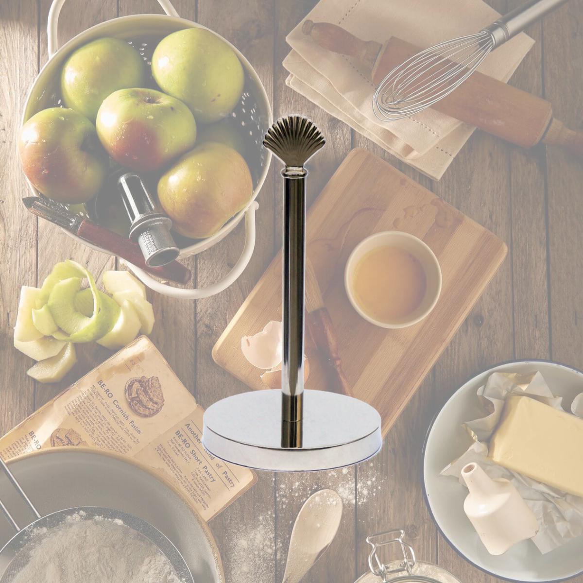 Picture of Handcrafted Model Ships SSPTH-6002-CH 7 x 7 x 16 in. Chrome Sea Shell Paper Towel Holder