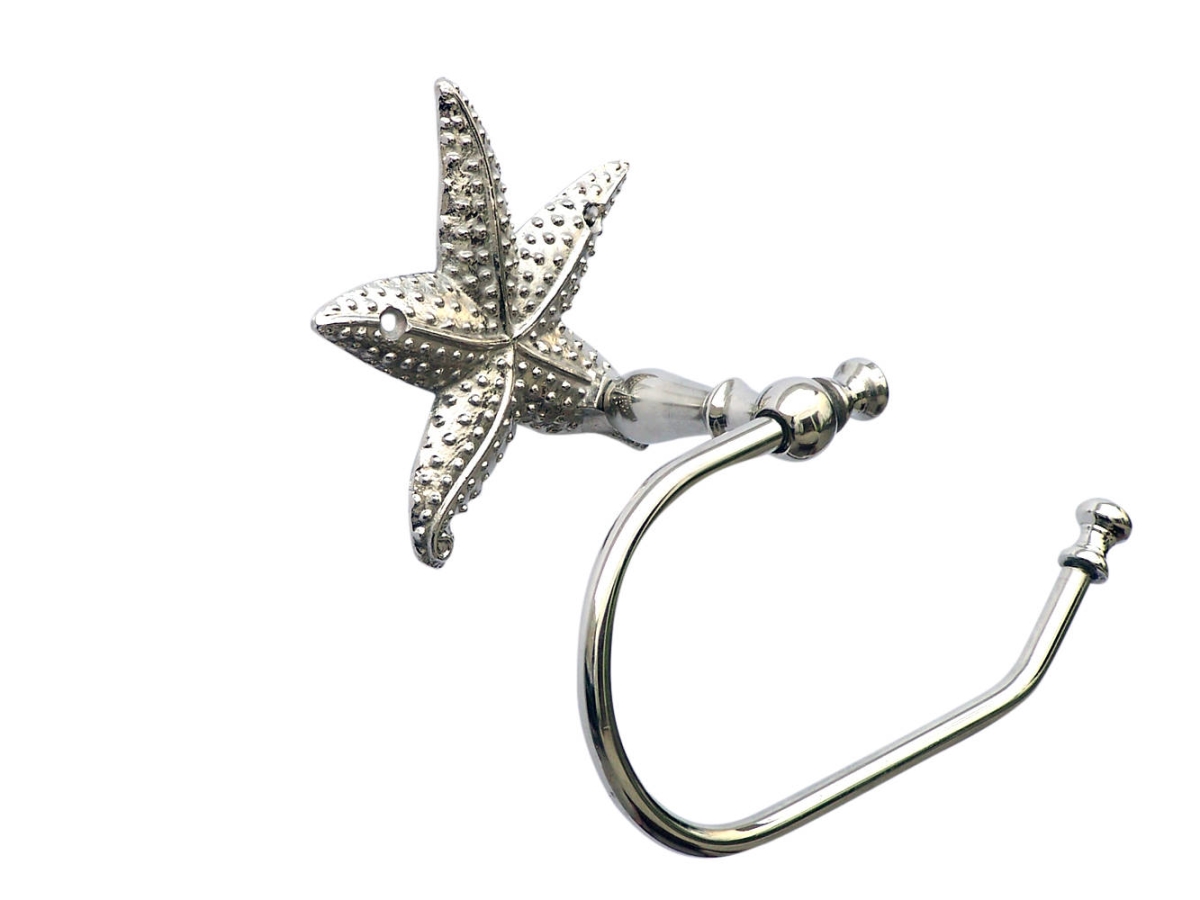 Picture of Handcrafted Model Ships STLPH-3001-CH-K 5 x 3 x 10 in. Chrome Starfish Hand Towel Holder