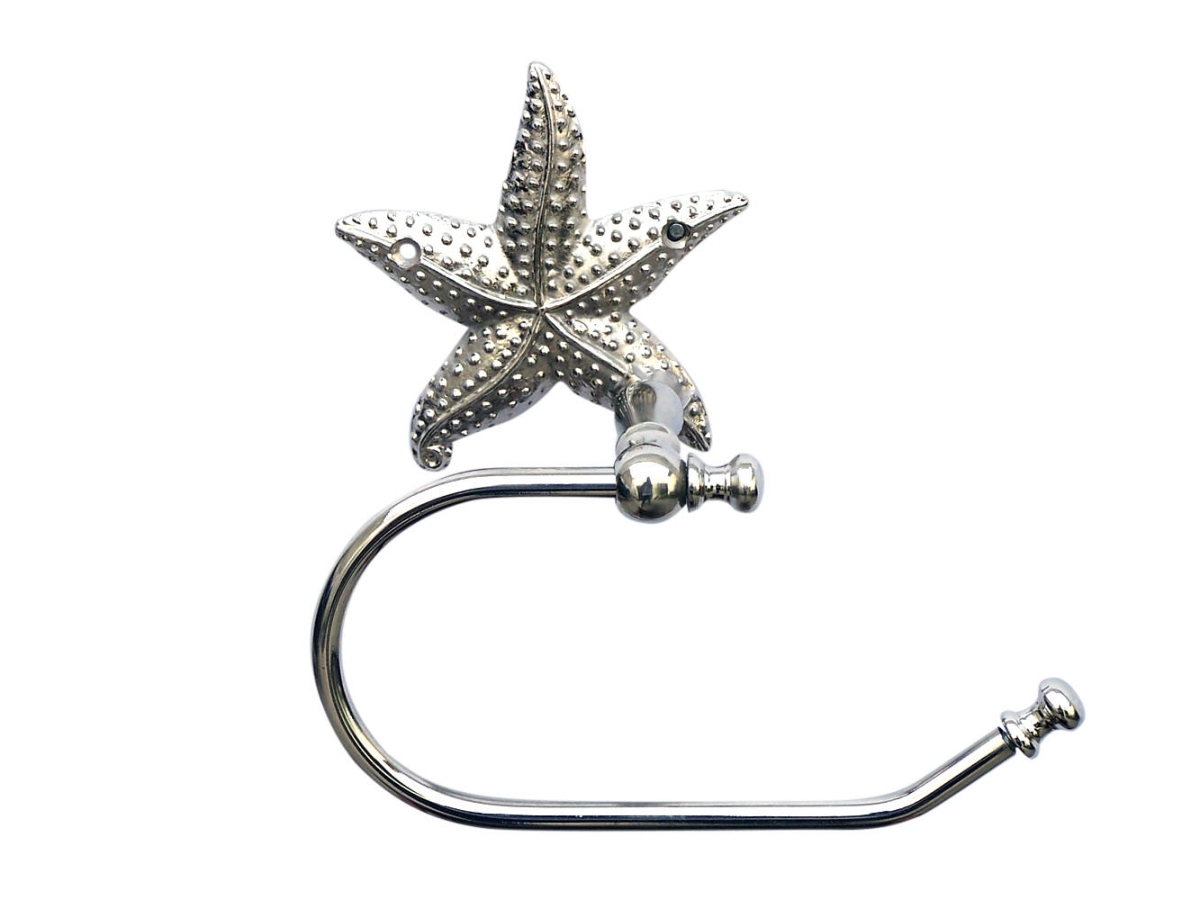 Picture of Handcrafted Model Ships STLPH-3001-CH-K 5 x 3 x 10 in. Chrome Starfish Hand Towel Holder
