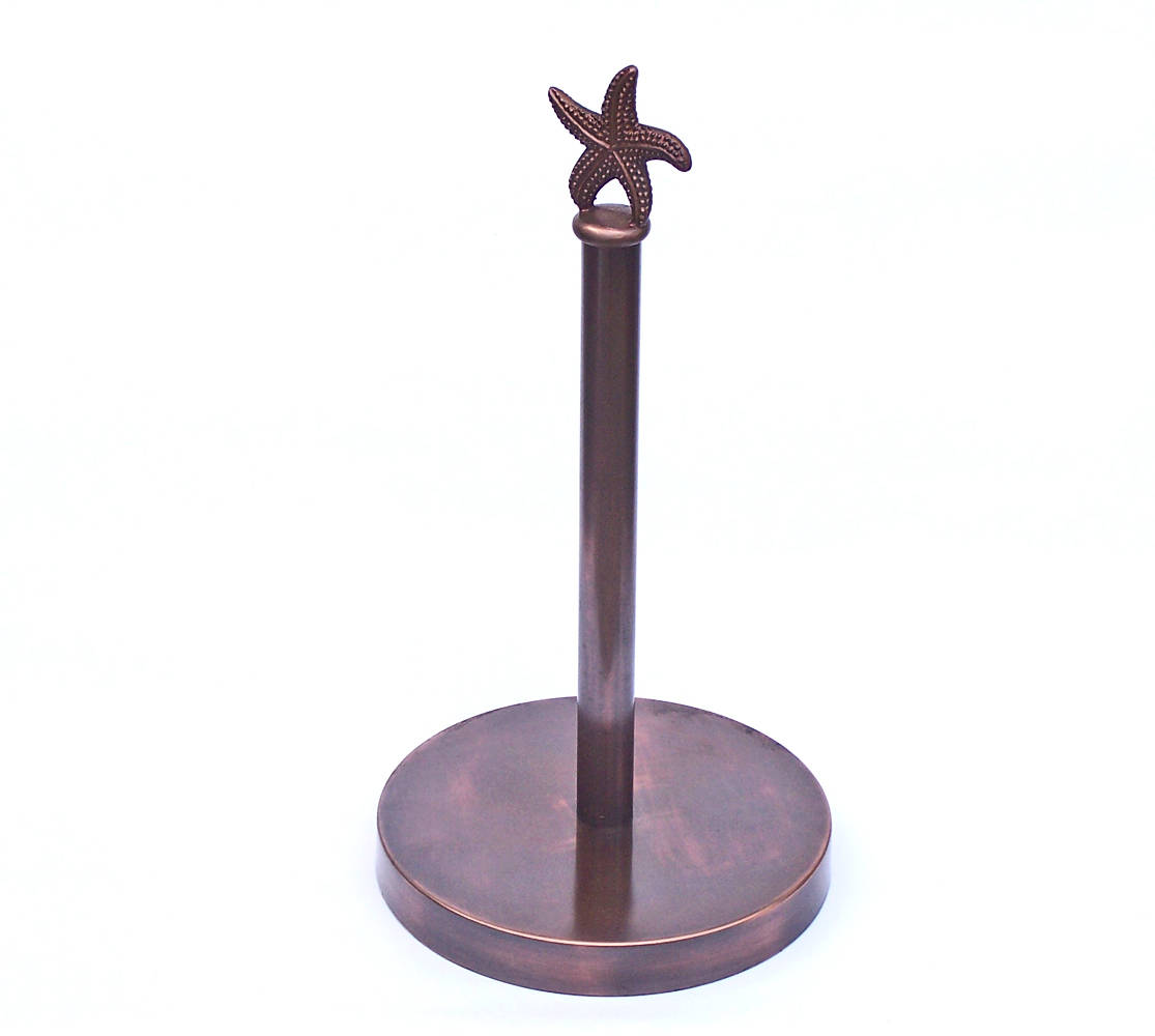 Picture of Handcrafted Model Ships SFPTH-6003-AC 7 x 7 x 16 in. Antique Copper Starfish Paper Towel Holder
