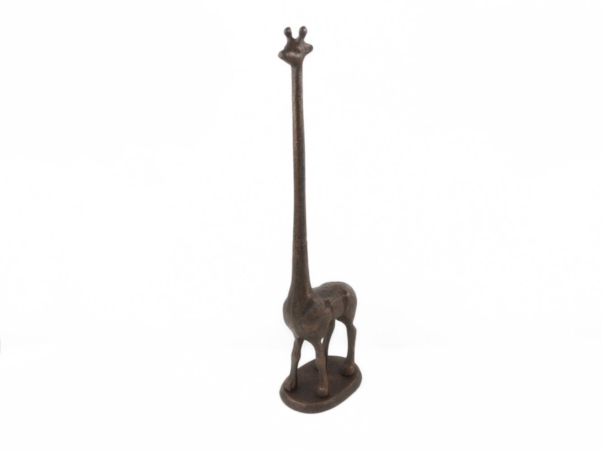 Picture of Handcrafted Model Ships K-1623-rc 19 x 4 x 5 in. Rustic Copper Cast Iron Giraffe Paper Towel Holder