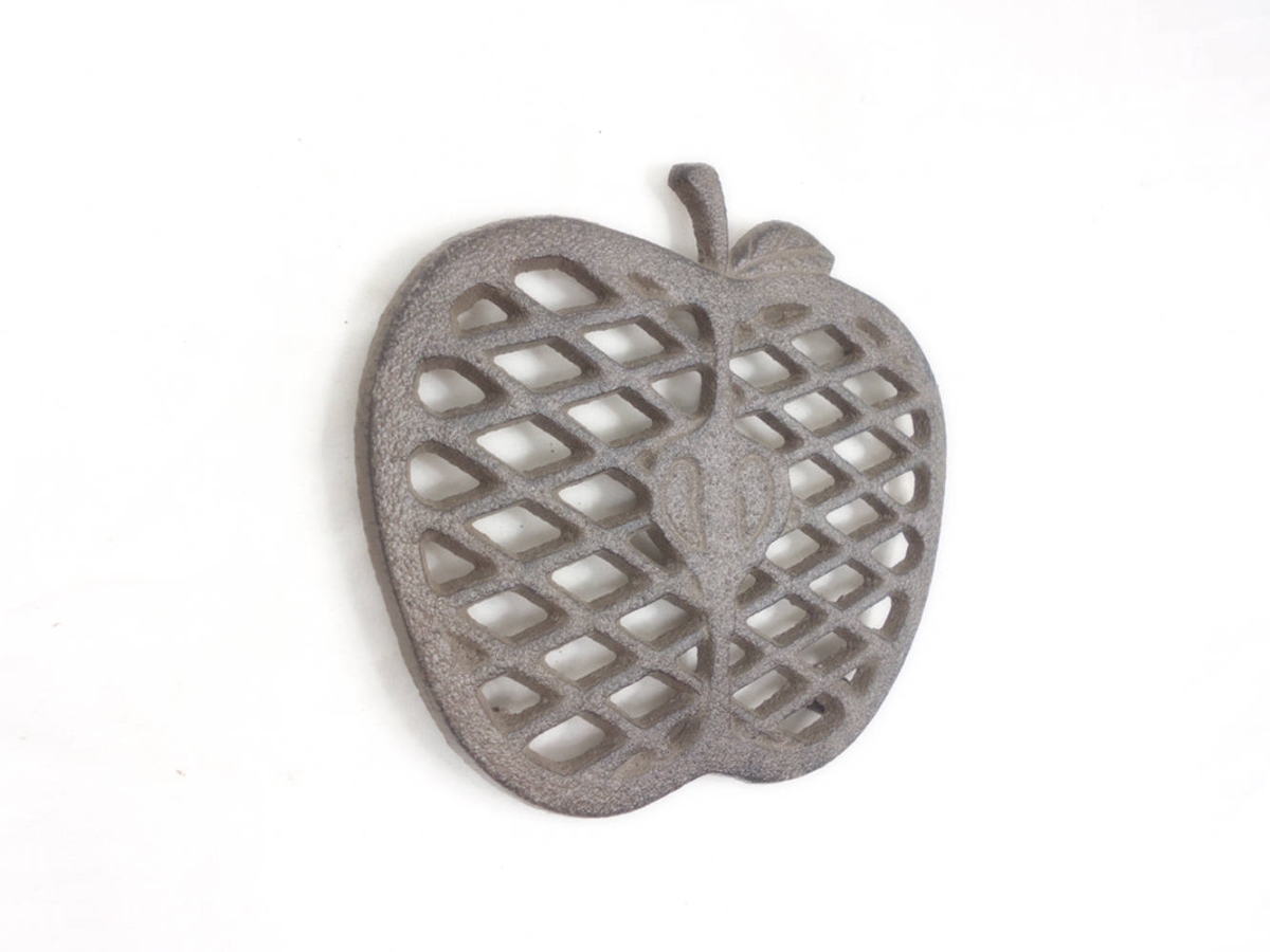 Picture of Handcrafted Model Ships k-0732-cast-iron 6 x 1 x 6 in. Cast Iron Apple Kitchen Trivet