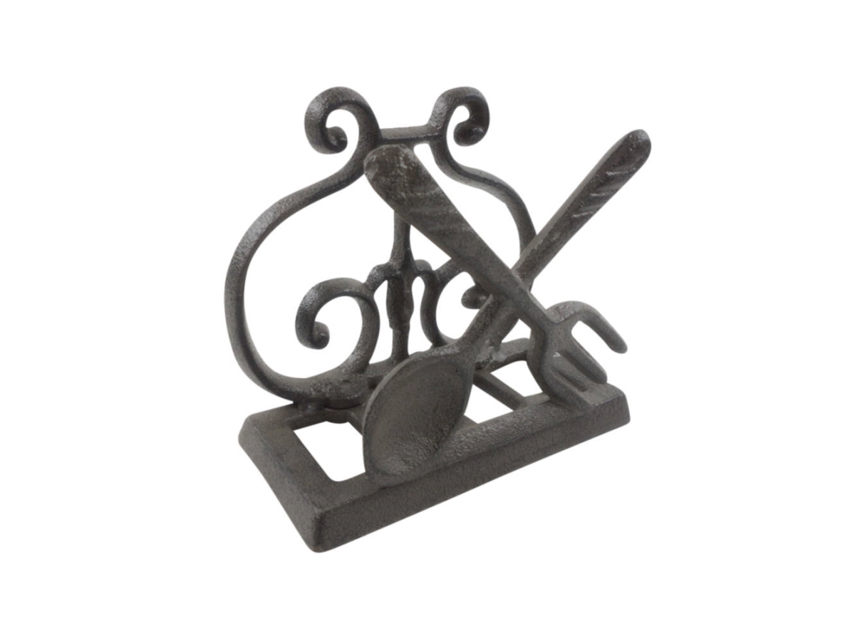 Picture of Handcrafted Model Ships k-9312-FS-cast-iron 4.5 x 2.5 x 5 in. Cast Iron Fork & Spoon Kitchen Napkin Holder