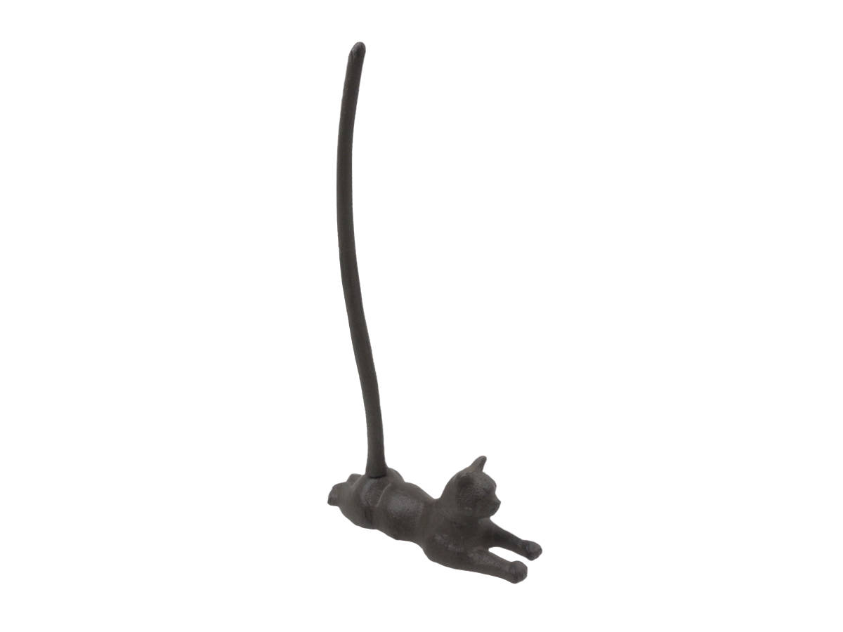 Picture of Handcrafted Model Ships k-9348-cast-iron 19 x 3 x 8 in. Cast Iron Sitting Cat Kitchen Paper Towel Holder