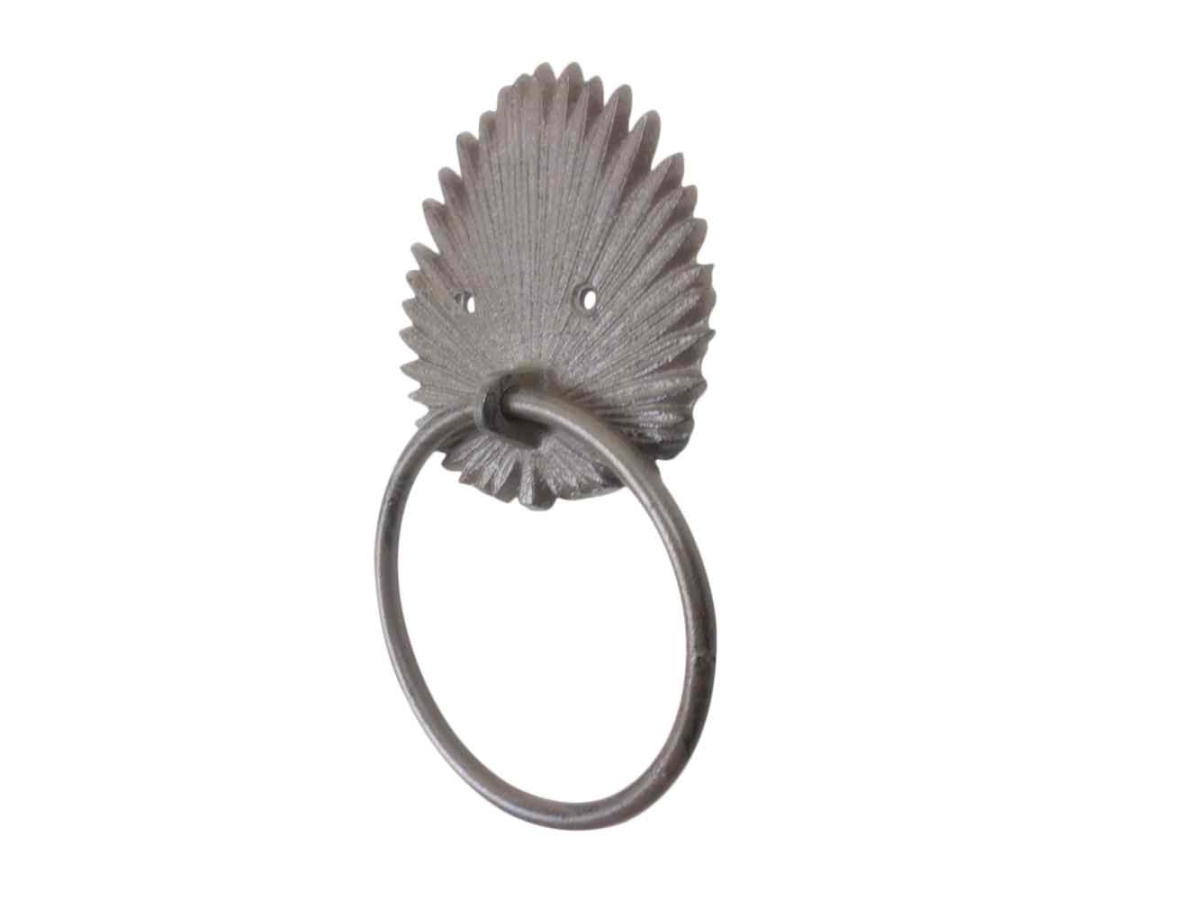 Picture of Handcrafted Model Ships K-9961-cast-iron 8 in. Cast Iron Decorative Metal Palm Frond Towel Holder