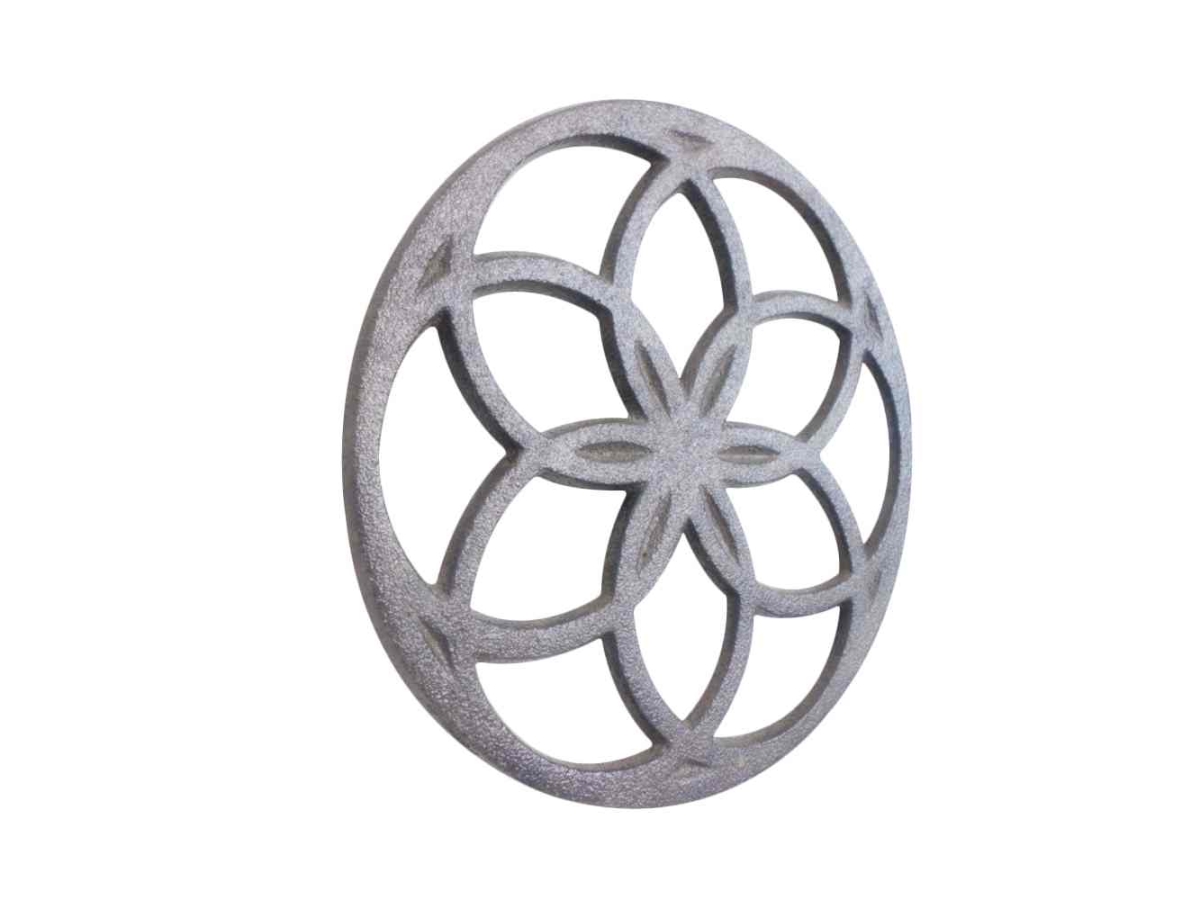 Picture of Handcrafted Model Ships K-2112-Cast-Iron 7 in. Cast Iron Decorative Metal Seed of Life Kitchen Trivet