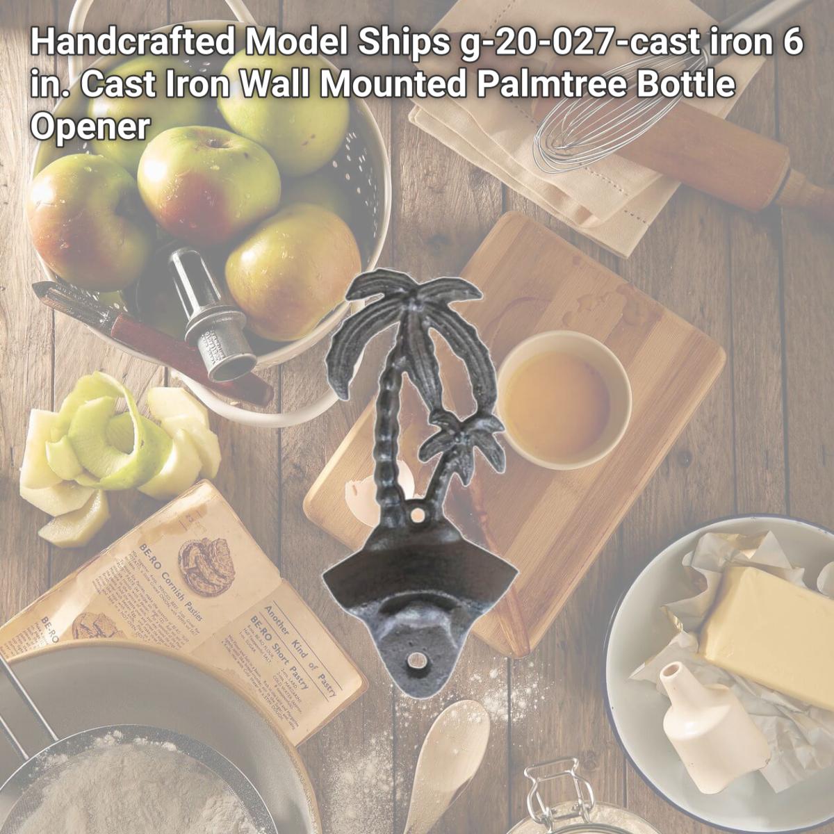 Picture of Handcrafted Model Ships g-20-027-cast iron 6 in. Cast Iron Wall Mounted Palmtree Bottle Opener