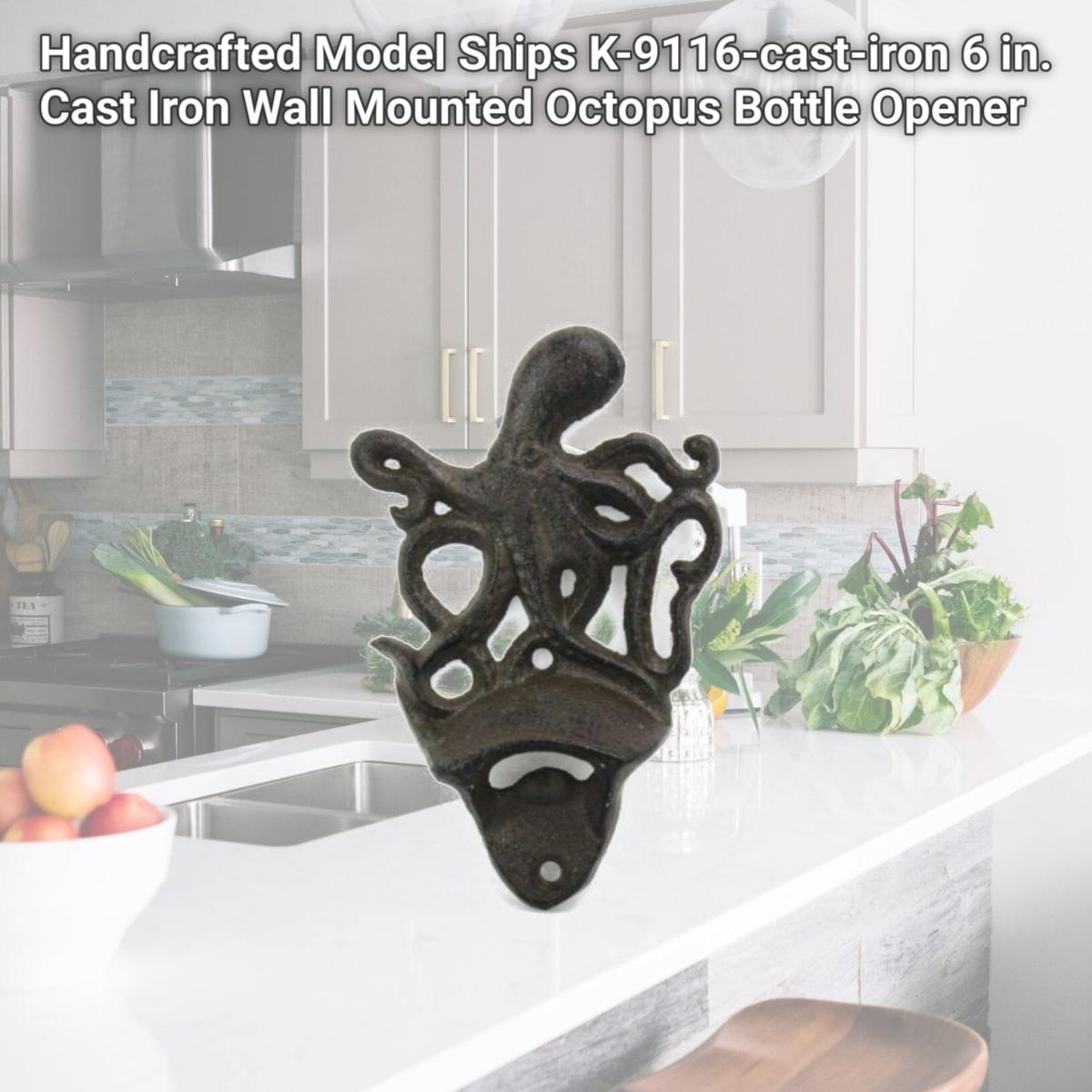 Picture of Handcrafted Model Ships K-9116-cast-iron 6 in. Cast Iron Wall Mounted Octopus Bottle Opener