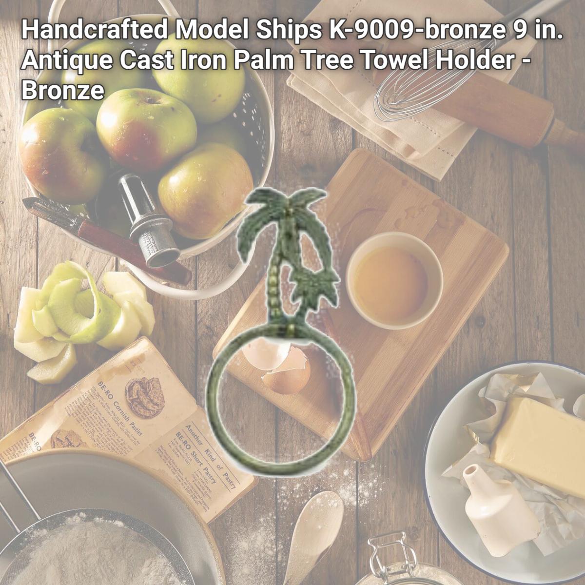 Picture of Handcrafted Model Ships K-9009-bronze 9 in. Antique Cast Iron Palm Tree Towel Holder - Bronze